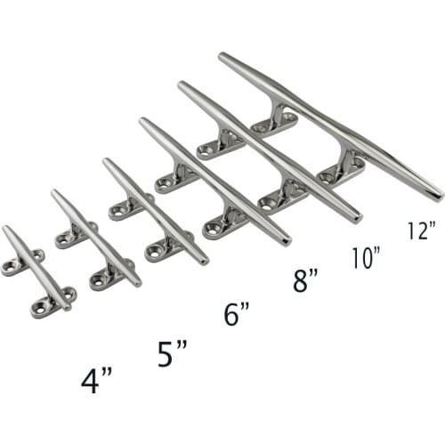 Stainless Marine Boat Hollow Open Base Cleat Heavy Duty High Mirror Finish Yacht Rope Hollow Open Base Cleat Bollard 4"-12"