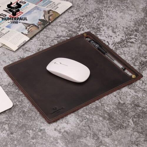 HUMERPAUL 100% Nubuck Leather Mouse Pad Thicken Soft Mat Soild Color For Computer Games Office MousePad Desk Pad Quality Coaster