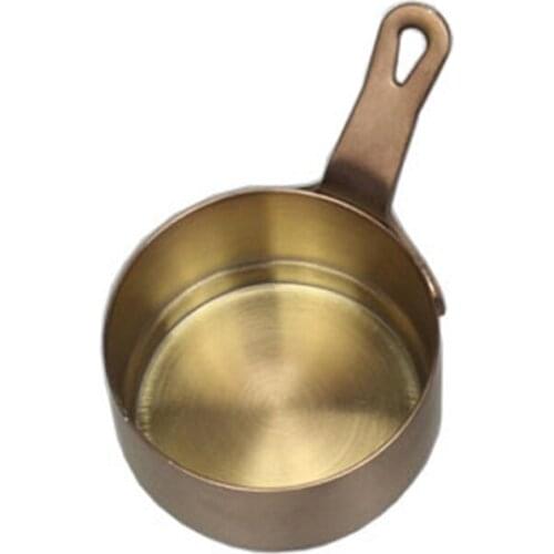 Stainless Steel Fondue Sauce Pan Cooking Tool Flat-bottomed Round Butter Mini Soup Pot Rustproof Portable With Handle Home Use