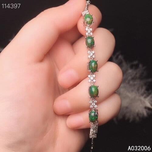 KJJEAXCMY fine jewelry 925 sterling silver inlaid natural black opal bracelet delicate female luxury bracelet support testing