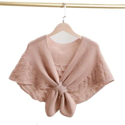 Summer Hollow Crochet Knitting Air-Conditioned Room Fake Collar Fishtail Shawl Cervical Protection Detachable False Collar