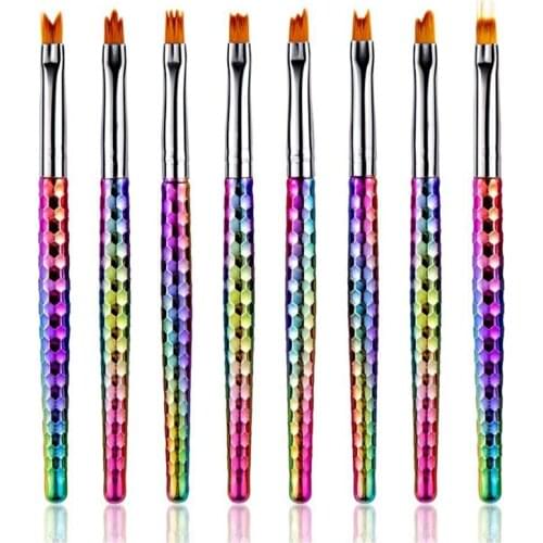 Manicure Flower Brush Petal Stroke Flower Pen Mermaid Gradient 8PCS