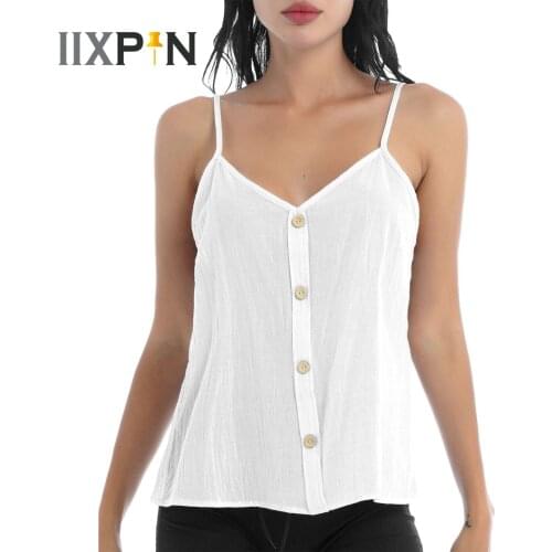 Fashion Women Camis V Neck Camisoles Sleeveless Spaghetti Strap Tank Tops Female Solid Tank Vest Summer Womens Casual Tops