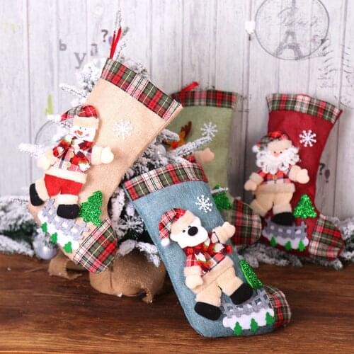 New Year 2022 Gifts Bag Christmas Stocking Christmas Decorations for Home Navidad Socks Natal Tree Decoration Noel DIY Supplies