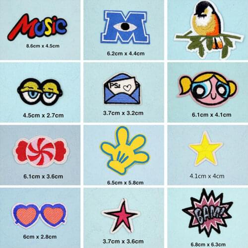 Bird Ice Cream Hand Patches Cap Shoe Iron On Embroidered Appliques DIY Apparel Accessories Patch For Clothing Fabric Badges BU6