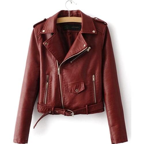F~F 2021 New Womens Fashion Short Leather Jacket Womens Slim Small Coat Locomotive Autumn Winter Slim Casual Leather Jacket