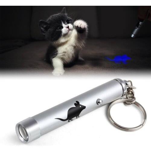 100 pcs New Arrive Creative and Funny Pet Cat Toys LED Laser Pointer light Pen With Bright Animation Mouse