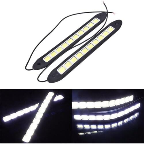 New 2pcs 20W Waterproof Car LED 12V Daytime Running Light DRL Fog COB Strip Lamp