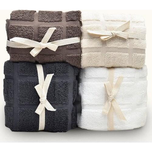 Plaid 100% Cotton Face Towel Solid Color Plaid Rectangle Bath Towels Strong Water Absorption Kids Adults Houeshold Toalla