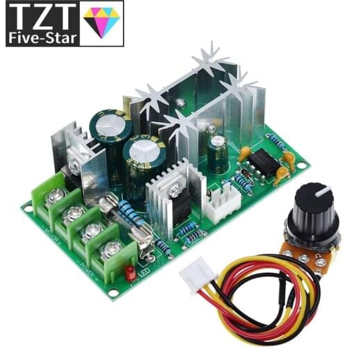 TZT DC 10-60V Motor Speed Control Regulator PWM Motor Speed Controller Switch 20A Current Regulator High Power Drive Module