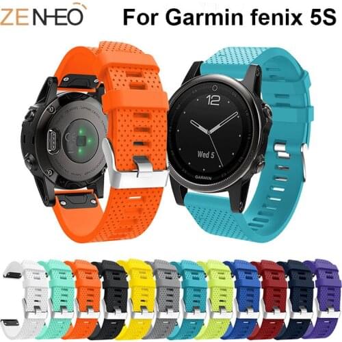 Silicone Strap Band for Garmin Fenix 5S 6S 20mm Watchband Replacement Easy Fit Bracelet Wrist Straps for Garmin Fenix 5S GPS Watch