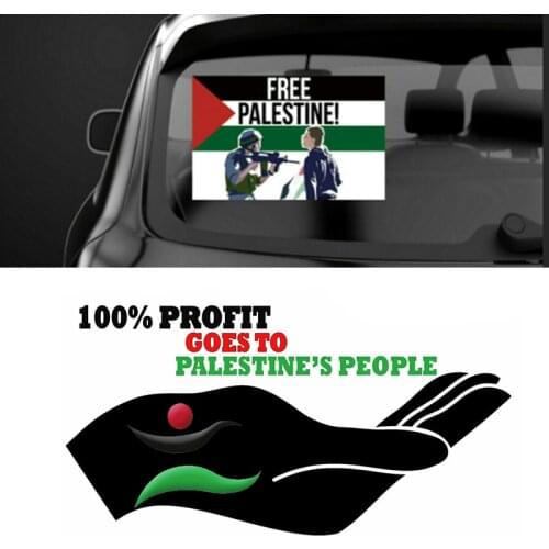 1pc FREE PALESTINE GAZA Charity Freedom Glass Car Sticker Protest Raise Your Voice Car Sticker Protest For Wall Window Cupboards
