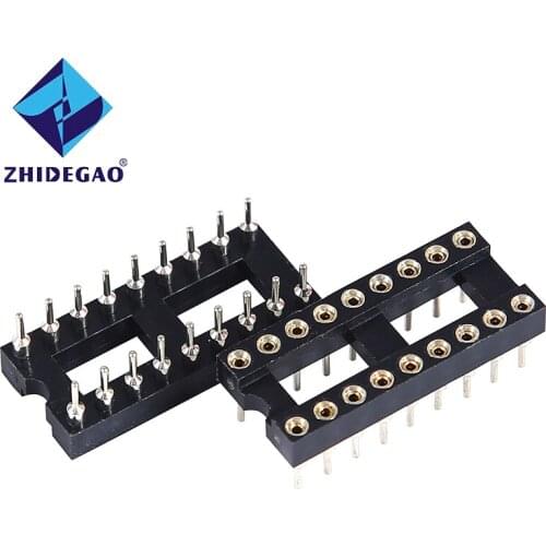 ZHIDEGAO 10pcs DIP18 Round Hole 18 Pins 2.54MM DIP 18 PIN IC Sockets Adaptor Solder Type