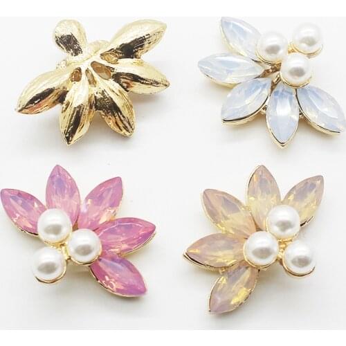 New 10pcs/lot Alloy Buttons 25*30MM Metal Button Flatback Gold Plating for DIY Handwork Accessories Craft Ribbon Decoration