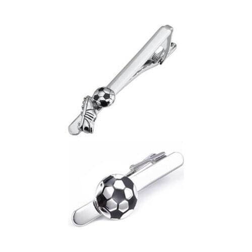 10pcs/lot Sport Soccer/Football and Shoes Tie Clip Tie Pin Bars White Black Enamel Tie Bar Clips Mens Jewelry