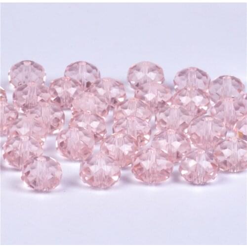 4 6 8mm Pink Rondelle Austria faceted Crystal Glass Beads Loose Spacer Round Beads DIY Jewelry Making For Bracelet