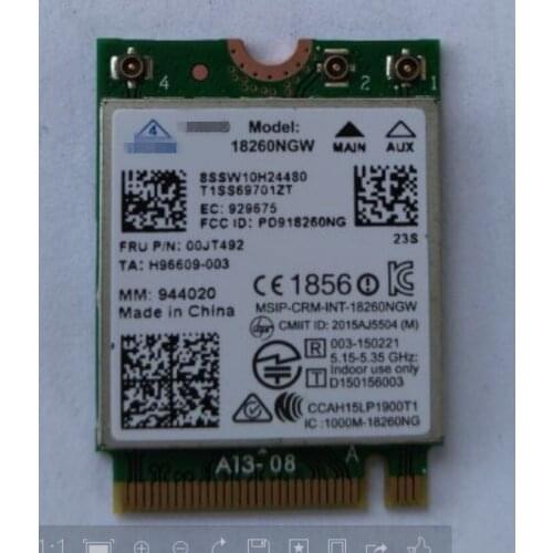 Dual Band Wireless-AC 18260 18260AC 18260NGW NGFF +4.2 Bluetooth for Lenovo Thinkpad FRU 00JT492