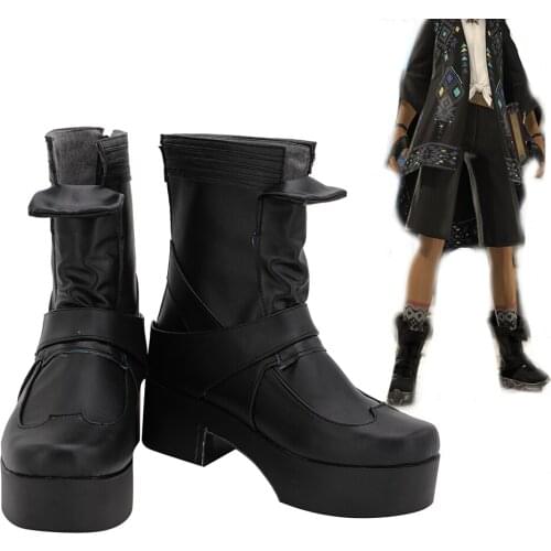 Final Fantasy14 FF14 Scion Adventurer Cosplay Boots Black Shoes Custom Made Any Size