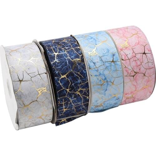 HSDRibbon 75mm 3inch hsd-design custom marble hologram Pattern on Grosgrain Ribbon
