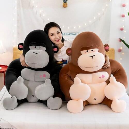 Kawaii Long-armed Gorilla Monkey Stuffed Plush Soft Doll Jungle Series Toy Animal Sleeping Pillow for Kids Baby Children Gift