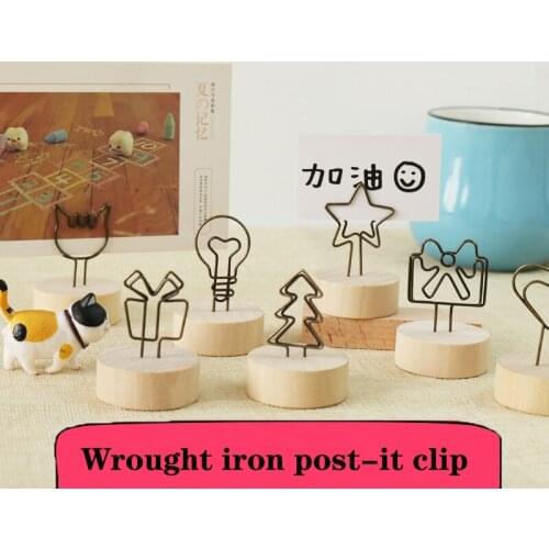 Creative Retro Log Post-It Photo Card Business Card Holder Vertical Simple And Lovely Message Post-It Decorative Ornaments