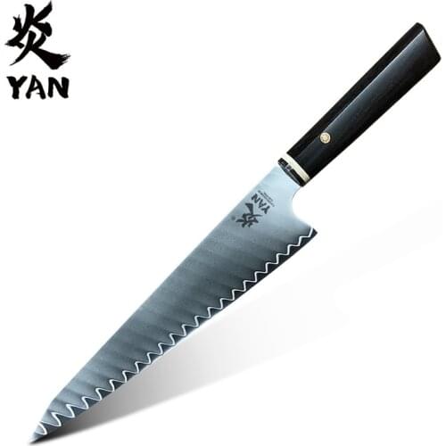 YANREN Kitchen Knives 8 inch Professional Japanese Chef knife 9CR18 Stainless Steel Cleaver Slicer Santoku Kitchen cooking