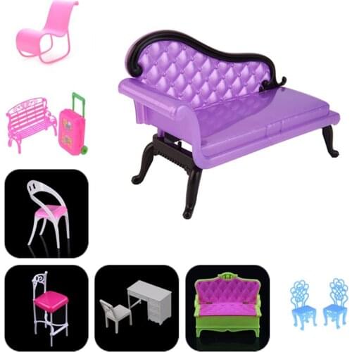 Dollhouse Rocking Couch Bench Chair Lounge Computer Chair For Livingroom Bedroom Garden Child Furniture Toy Accessories