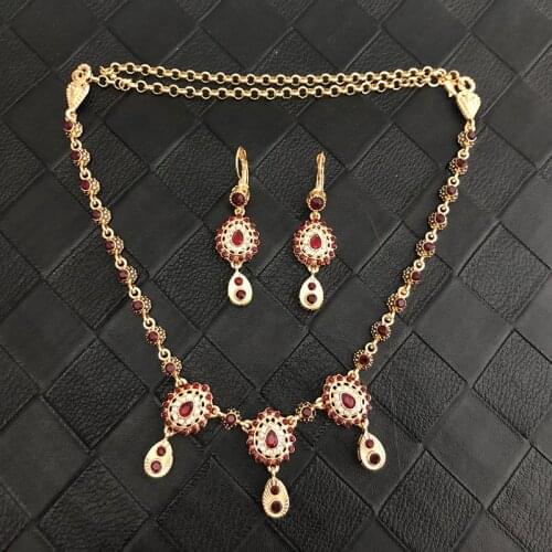 Morocco Handmade Jewelry with Colorful Crystal Wedding Hair Accessories Women Gold Headpiece Jewelry Set Head Chain And Earrings