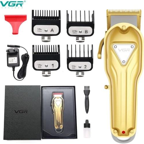 VGR Long Standby Hair Clipper Men‘s Beard Trimmer Professional Cordless Rechargeable Hair Cutter Kit Barber Shop Strong Power