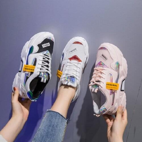 Soft-soled fashion womens shoes 2020 autumn new Korean sports shoes student thick-soled height-enhancing shoes