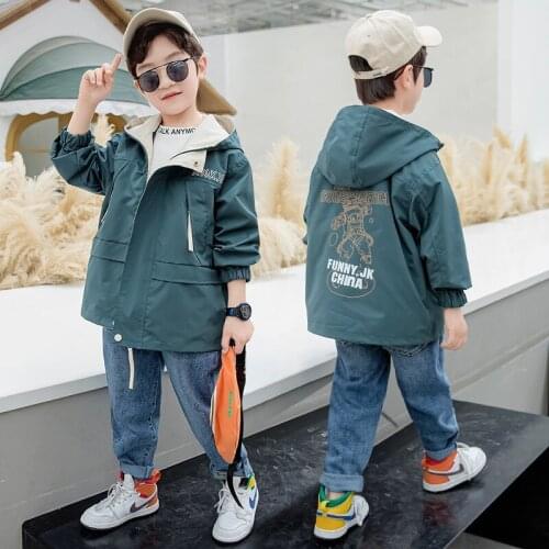 Fashion Spring Autumn Boy Coat Overcoat Top Kids Costume Teenage Gift Children Clothes High Quality Plus Size