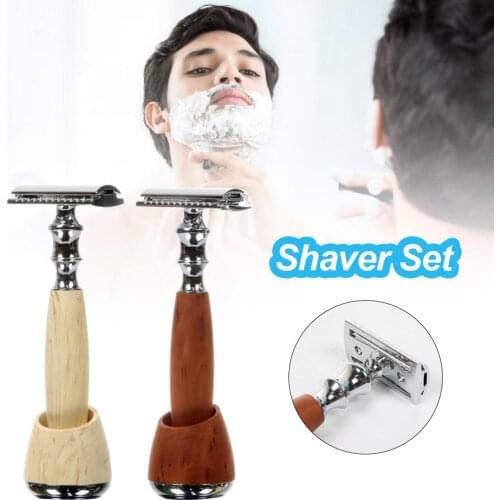 Mens' Shaver Set Hand face Shaver Shaving Safety Razor with Aluminum Alloy Handle