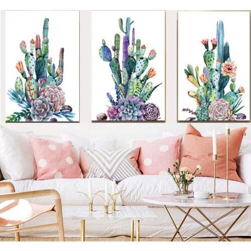 Diamond painting cross stitch kits Art Simple Life Green Cactus Desert Plant Diamond Painting full diamond embroidery decor gift