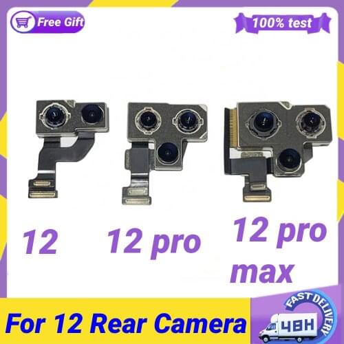 Original Back Camera For iphone 12 12pro 12promax Rear Lens Flex cable Replacement For iphone12 12PRO MAX Back Camera