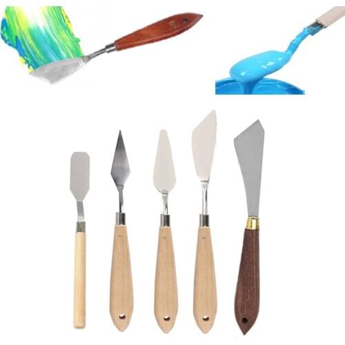 Palette Oil Mix Pigment Art Draw Paint Tool Texture Artist Scrape Scraper Knife Spatula Drawer watercolor Painter Student