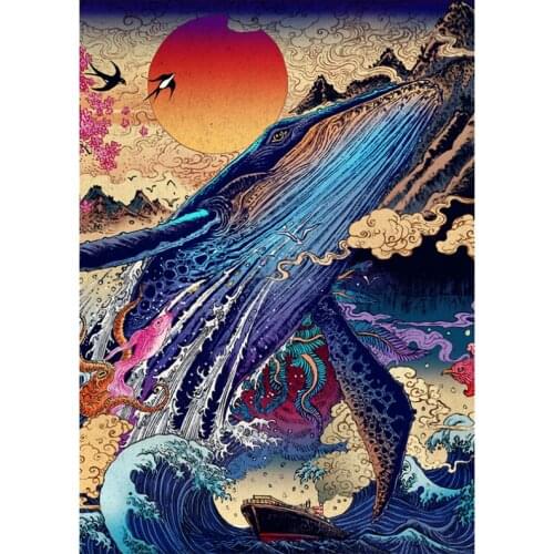 Puzzle 1000 Pieces Jigsaw Puzzles for Adults Japanese Anime Cartoon Educational Toys Brain Burning Board Games to Kill Time