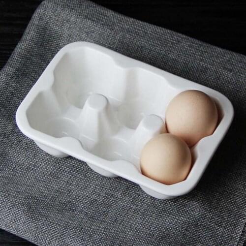 6 Grids Egg Holder Ceramic Egg Tray Egg Storage Container Egg Organizer Box