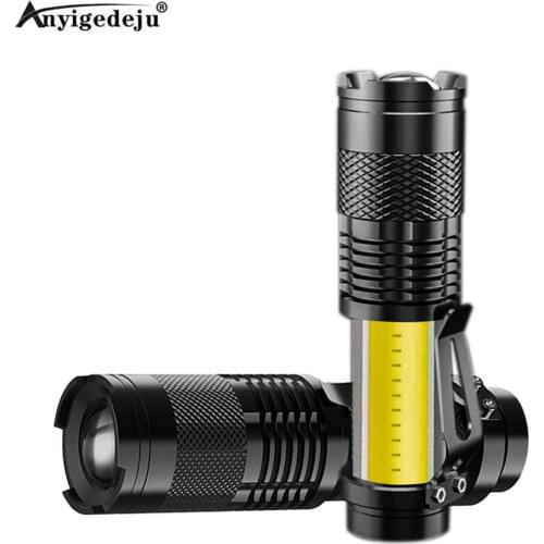 Mini Portable Working Flash lamp 380LM Q5+COB LED Flashlight ZOOM torch flashlight life Lighting lantern Use AA 14500 Battery