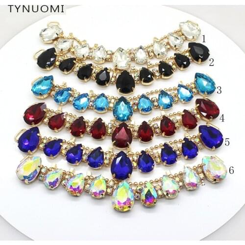 Direct Selling 130MM 2Pcs/Multiple Shiny Crystal Rhinestone Bikini Metal Slippers Chain Sewing Wedding Jewelry Accessories