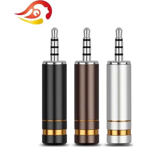 QYFANG 2.5mm 4 Pole Rhodium Plated Copper Earphone Plug Headset Aluminum Alloy Shell Audio Jack Wire Connector Metal Adapter
