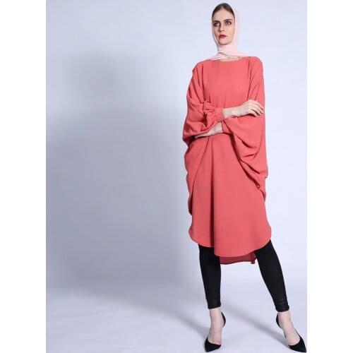 Ramadan Eid Mubarak Batwing Abaya Dubai Turkey Islam Muslim Fashion Tops Dress Abayas Dresses For Women Robe Longue Djellaba