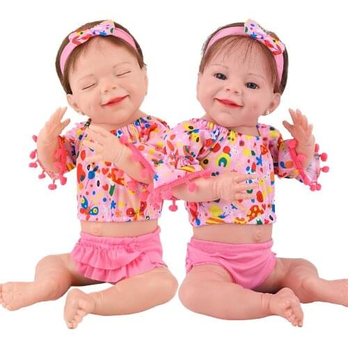 Lifelike newborn sleeping with eyes closed and waking up baby doll 20 inch child reborn toddler gift toy