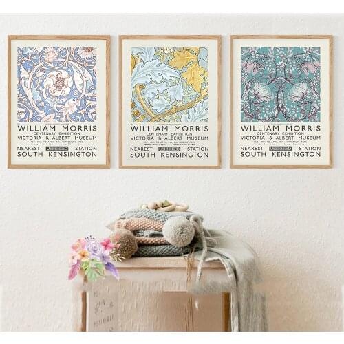 Self-adhesive Wall Stickers William Morris The Victoria and Albert Museum Exhibition Poster London Painting Wall Decor