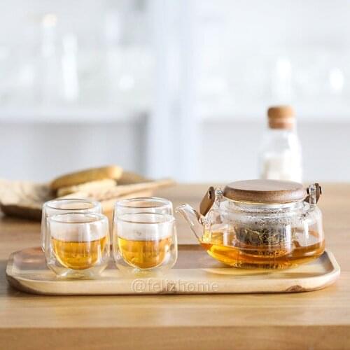 Handmade glass teapot tea set with tray cup Kung Fu tea set afternoon tea filter brewing teapot