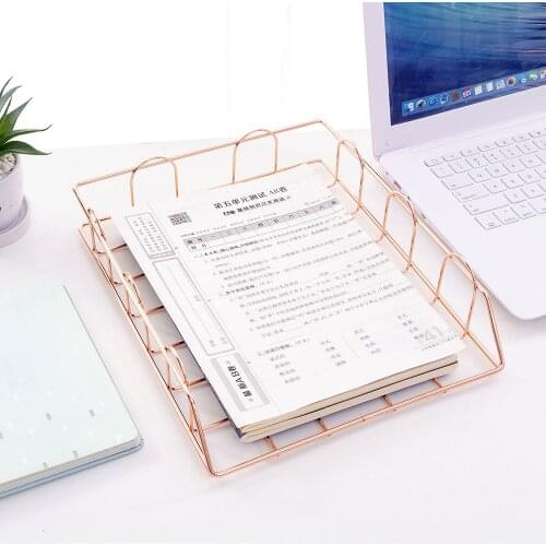 3 Tier Office Desktop File Storage Rack A4 Paper Organizer Document File Letter Book Carrier Mesh Storage Holder