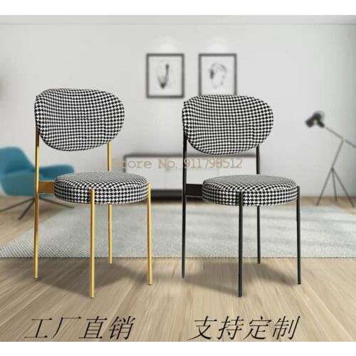 Nordic light luxury backrest dining chair household stackable modern small apartment dining chair net red simple makeup stool
