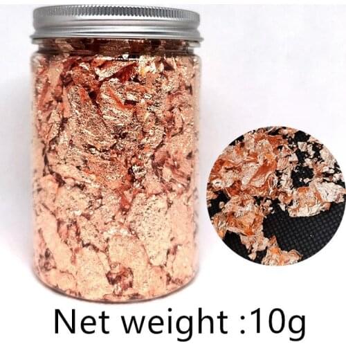 High Quality 10g Gold Foil Baking Decoration Imitaition Gold Flake Siver Leaf Nail Beauty Rose Gold Gilding DIY Art Craft