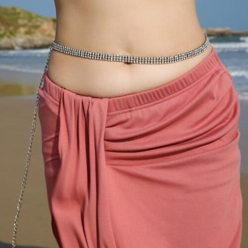 Women Girls fine Diamond Hip Scarf Waist Belt Belly Dance Belt Metal Chain Jewelry Party Dangle