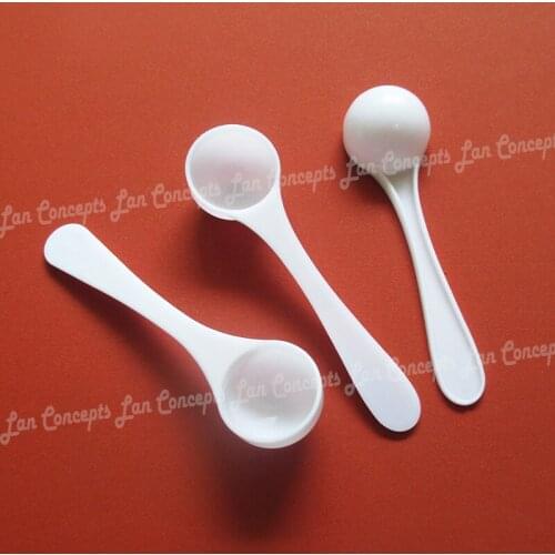 100pcs/lot 2.5g / 5ML Plastic Scoop 2.5 gram PP Measuring Spoon - 95x25x17mm white Free shipping