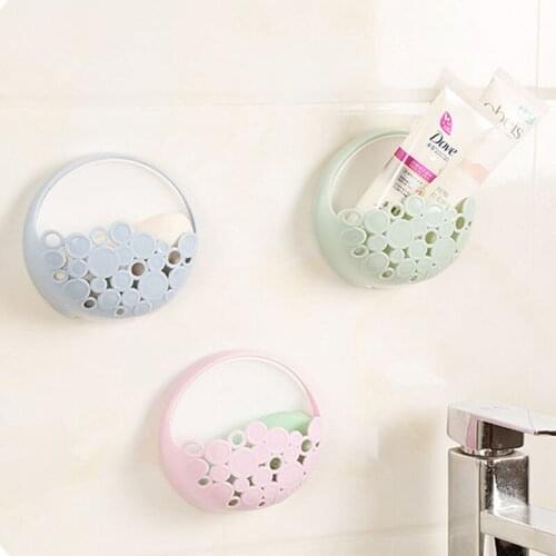 2021Creative Multi-functional Sponge Wall Suction Drain Rack Kitchen Sink Bathroom Shelf Useful Double Sucker